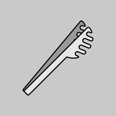Spaghetti tongs vector icon. Kitchen appliances