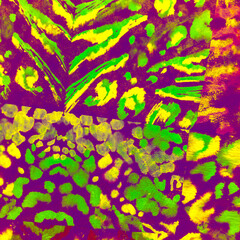 Fototapeta na wymiar Brown Summer Pattern Animal. Burgundy Tropical.