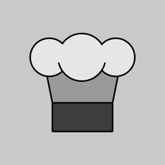 Chef Cooking cap vector grayscale icon