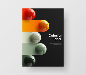 Abstract presentation vector design concept. Modern realistic balls pamphlet layout.