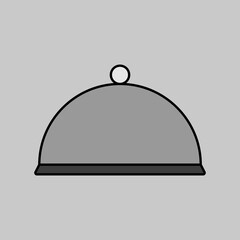 Obraz premium Cloche, food tray vector icon. Kitchen appliance