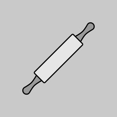 Wooden rolling pin plunger vector icon