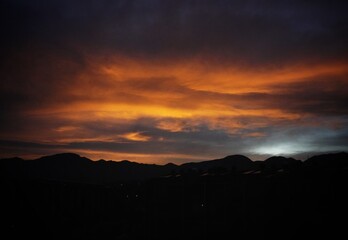 sunset in the mountains