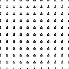 Square seamless background pattern from geometric shapes. The pattern is evenly filled with big black vote symbols. Vector illustration on white background