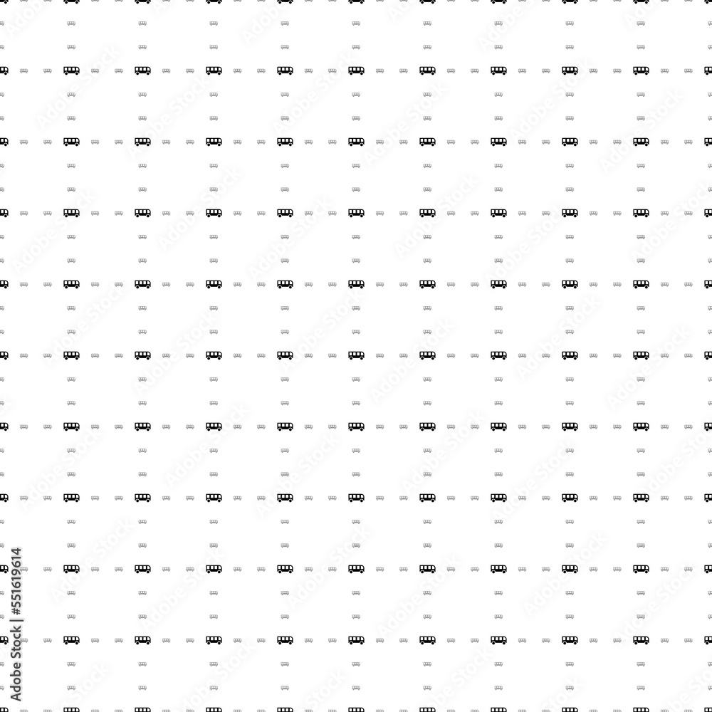 Poster Square seamless background pattern from black bus symbols are different sizes and opacity. The pattern is evenly filled. Vector illustration on white background