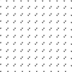 Square seamless background pattern from geometric shapes. The pattern is evenly filled with big black frog tracks symbols. Vector illustration on white background