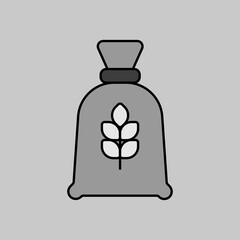 Bag flour vector icon. Kitchen appliance