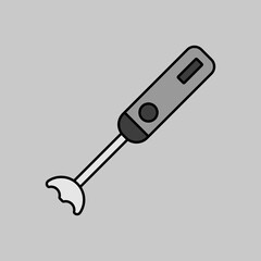 Hand blender vector grayscale icon
