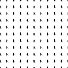Square seamless background pattern from geometric shapes. The pattern is evenly filled with big black samurai symbols. Vector illustration on white background