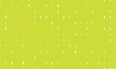 Seamless background pattern of evenly spaced white samurai symbols of different sizes and opacity. Vector illustration on lime background with stars