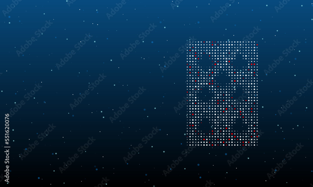 Poster on the right is the seven of clubs playing symbol filled with white dots. background pattern from do