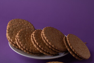 photo of a round cookie on a plate