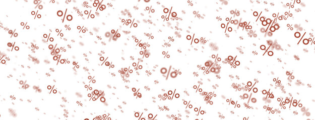 Sales icons floating in the air 3D rendering