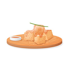 Cubes of cheese and tapioca. Brazilian snack