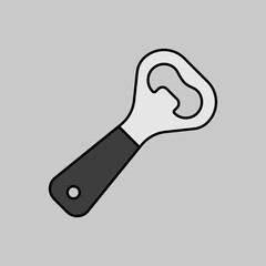 Close up of bottle opener vector grayscale icon