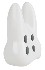 White tooth with four holes like button symbol of teeth caries isolated on white background. Abstract dental concept dentist cavity care idea photo