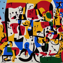 Pintura ao estilo de Jona Miró criada por Generative AI
