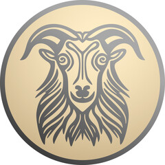 Original goat face illustration