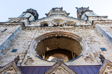 Facade of the Kaiser Wilhelm Memorial Church in Berlin, Germany, Europe