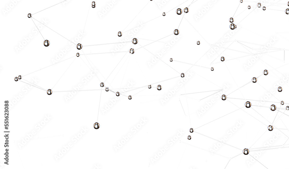 Poster The structure of the network connection of points and lines. Data technology.