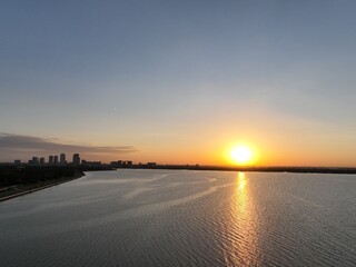 The sun rises over Tampa bay 
