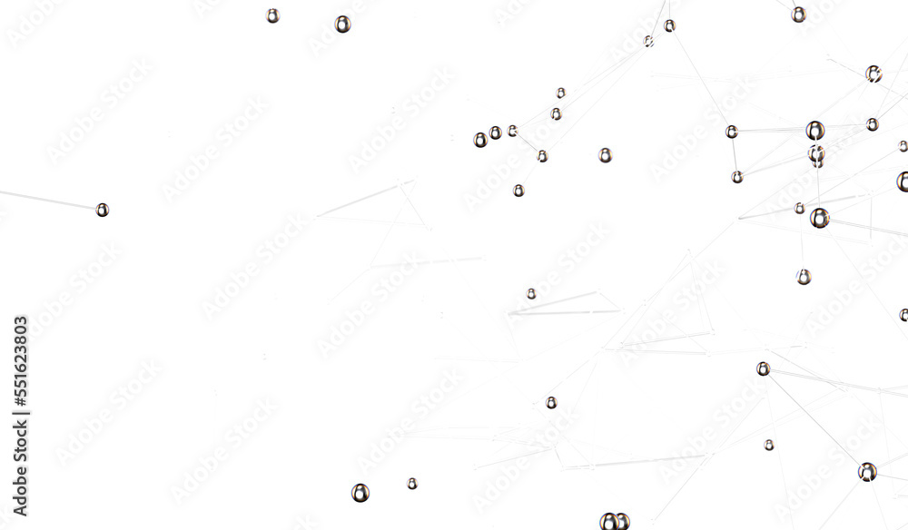 Poster The structure of the network connection of points and lines. Data technology.