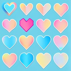Die-cut sticker, Cute kawaii heart sticker, white background, illustration minimalism, vector, pastel colors