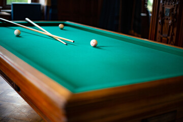 Luxury wood pool table .