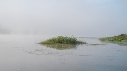 morgens am fluss oder in brandenburg in deutschland