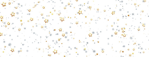 With Realistic Snowflakes Overlay On Light Silver Backdrop. Xmas Holidays