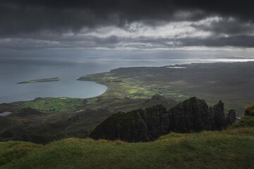 Scottish coast near Quiraing, Isle of Skye, Scotland