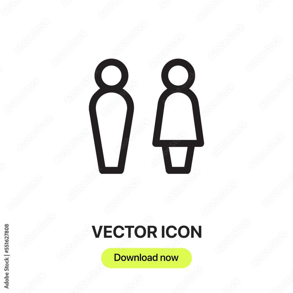 Poster restroom wc icon vector. linear style sign for mobile concept and web design. bathroom toilet symbol