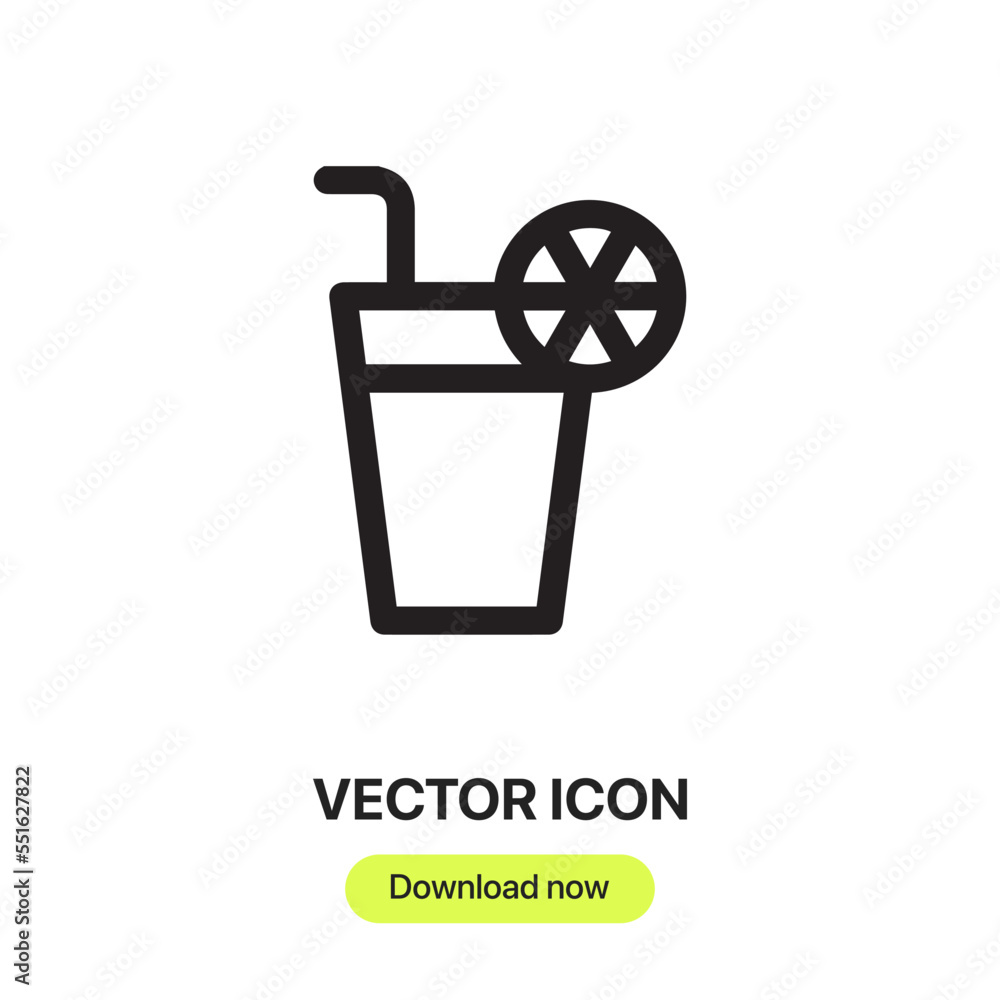 Poster orange juice icon vector. linear style sign for mobile concept and web design. orange juice symbol i