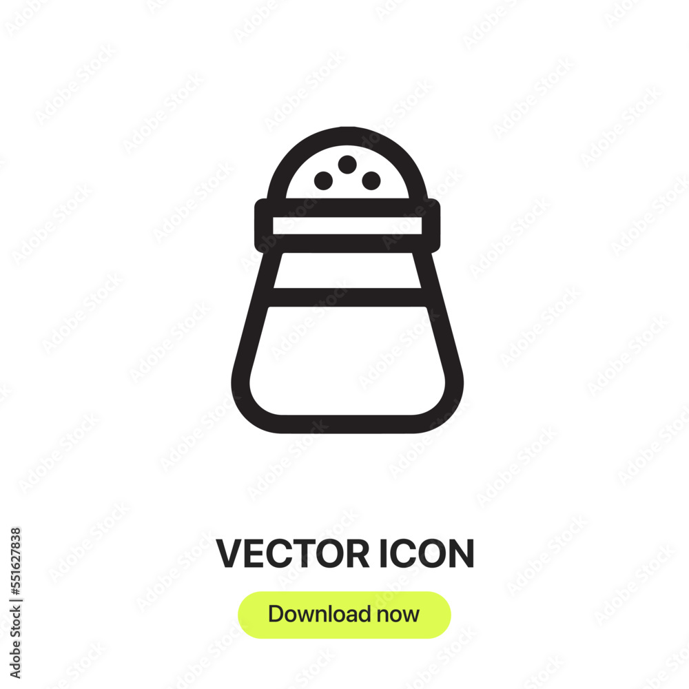 Poster salt icon vector. linear style sign for mobile concept and web design. salt symbol illustration. pix