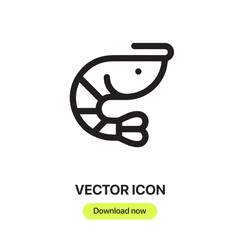 Obraz premium shrimp icon vector. Linear style sign for mobile concept and web design. shrimp symbol illustration. Pixel vector graphics - Vector. 