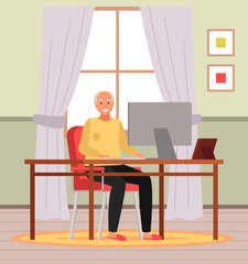 Old man play video game. Modern senior people gadgets. Oldster education computer. Old progressive use modern technology. Learning to use PC. Elderly gadgets. Aging parents video conference