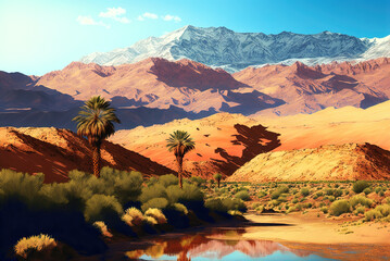 Plakat The African country of Morocco, home to the Atlas Mountains Generative AI