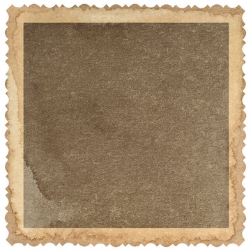 PNG Vintage photo frame. Used paper card isolated