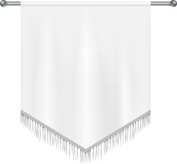 Realistic white textile banners with folds