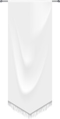 Realistic white textile banners with folds