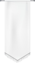 Realistic white textile banners with folds