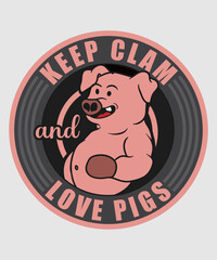 Pig character logo design and illusration