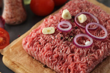 Minced pork in the process of cooking