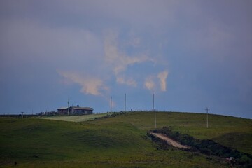 Obraz premium pedras e arvores a lua durante o dia flores no campo as beleza da serra gaucha