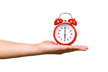 red clock with alarm