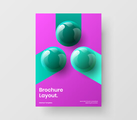 Colorful 3D balls company cover template. Amazing postcard A4 design vector illustration.