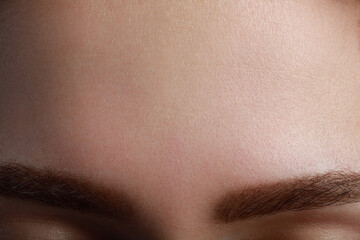 Closeup view of woman with normal skin