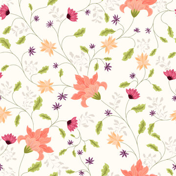 Swirly Pink and Peach Floral Pattern