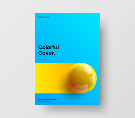 Isolated poster design vector illustration. Colorful 3D balls handbill concept.