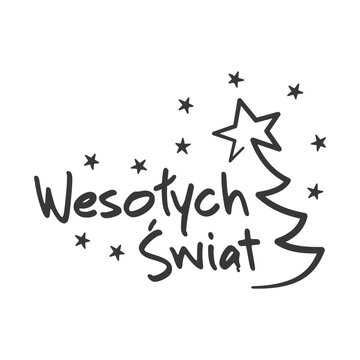 Wesołych Świąt. Napis na kartki świąteczne, banery, plakaty. Ilustracja wektorowa